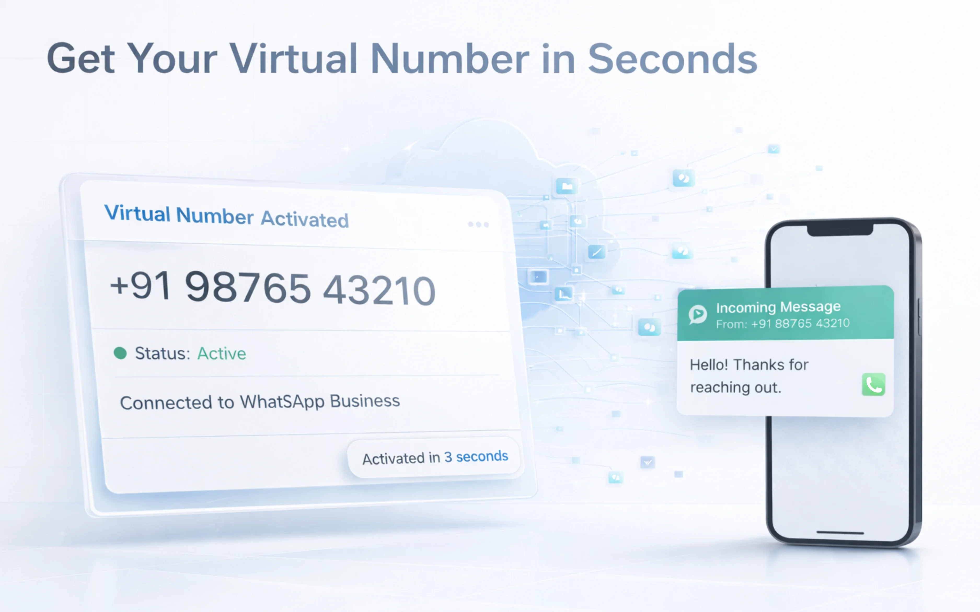Get Your Virtual Number in Seconds - duochat.in WhatsApp automation