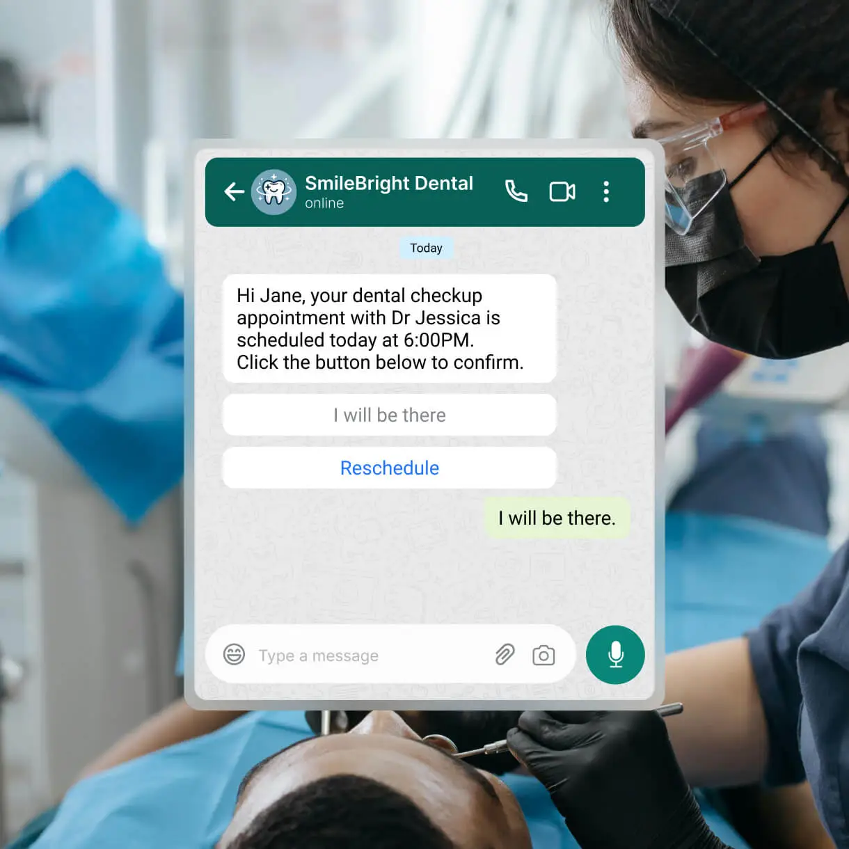 Create reasons to smile with great patient engagement - duochat.io WhatsApp automation