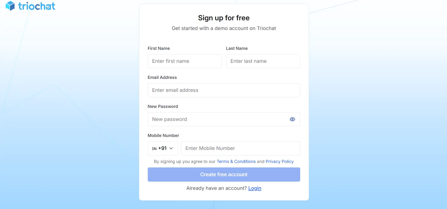 create your duochat.in account